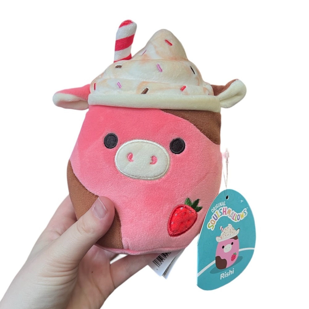 Rishi the Strawberry Milkshake Cow squishmallow 5”